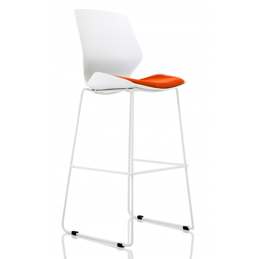 Florence Bespoke White Frame High Stool